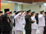Penurunan Bendera di Istana Bupati Kutim Ikuti Secara Virtual